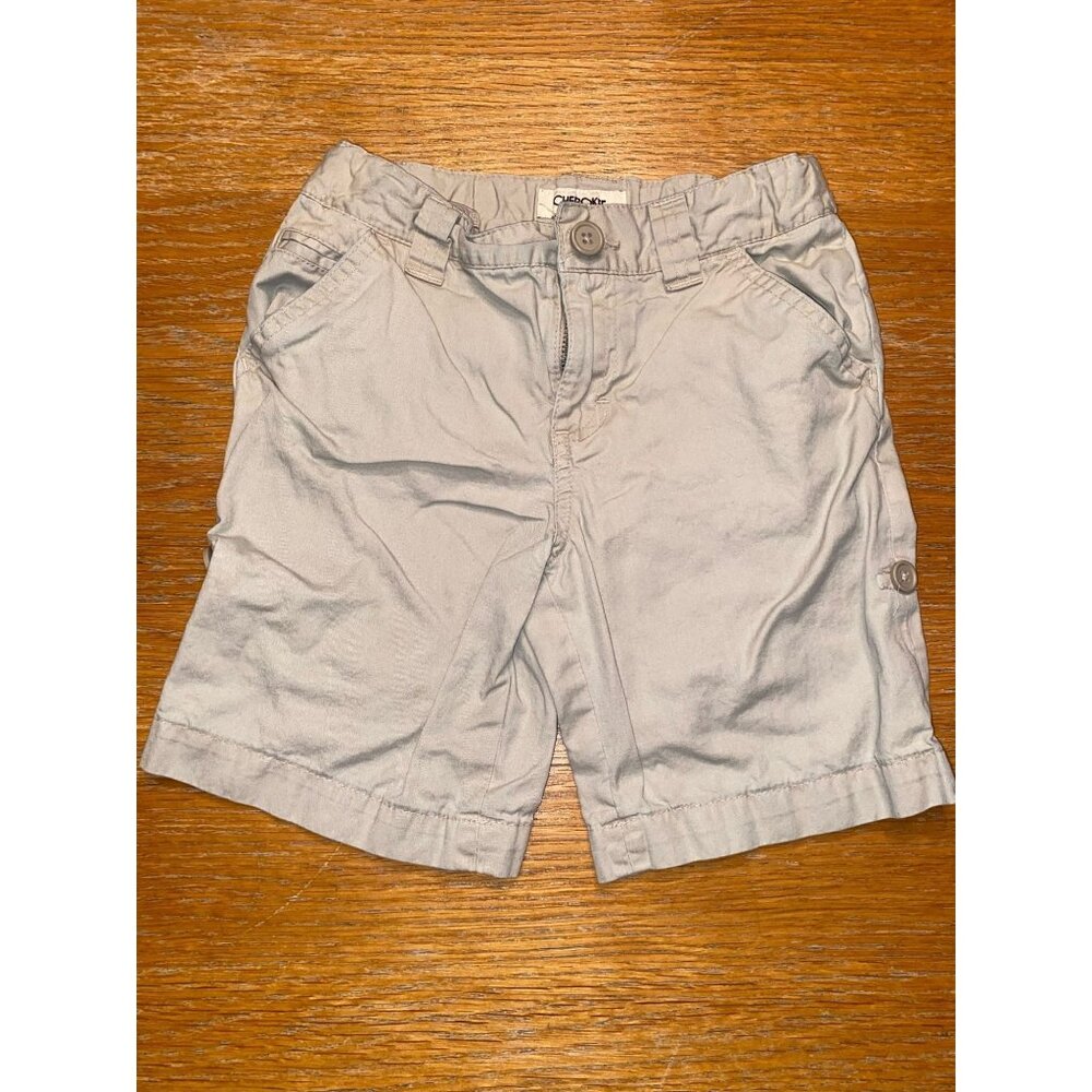 Cherokee Boys Khaki Cargo Shorts Size 5 Adjustable Waist Cotton Blend